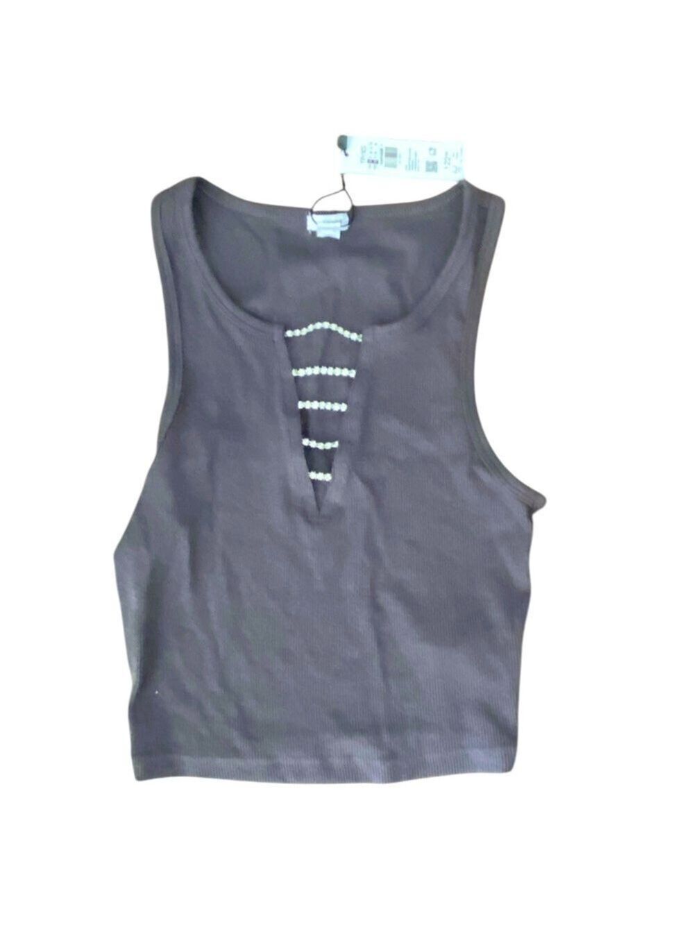 Garage Gray Ribbed Sleeveless Top Extra Small New With Tags